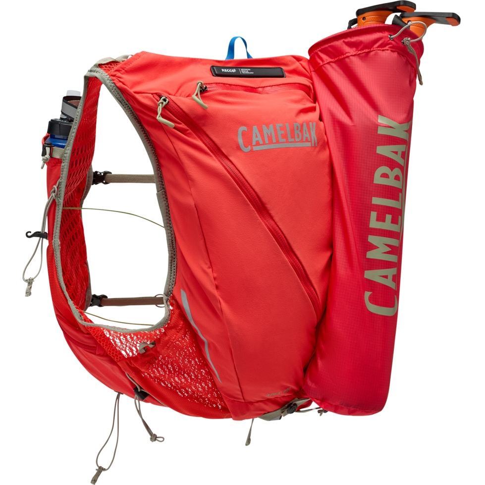 CamelBak Apex Pro 12L Run Vest + 2 x 500ml Quick Stow™ Flasks - scarlet