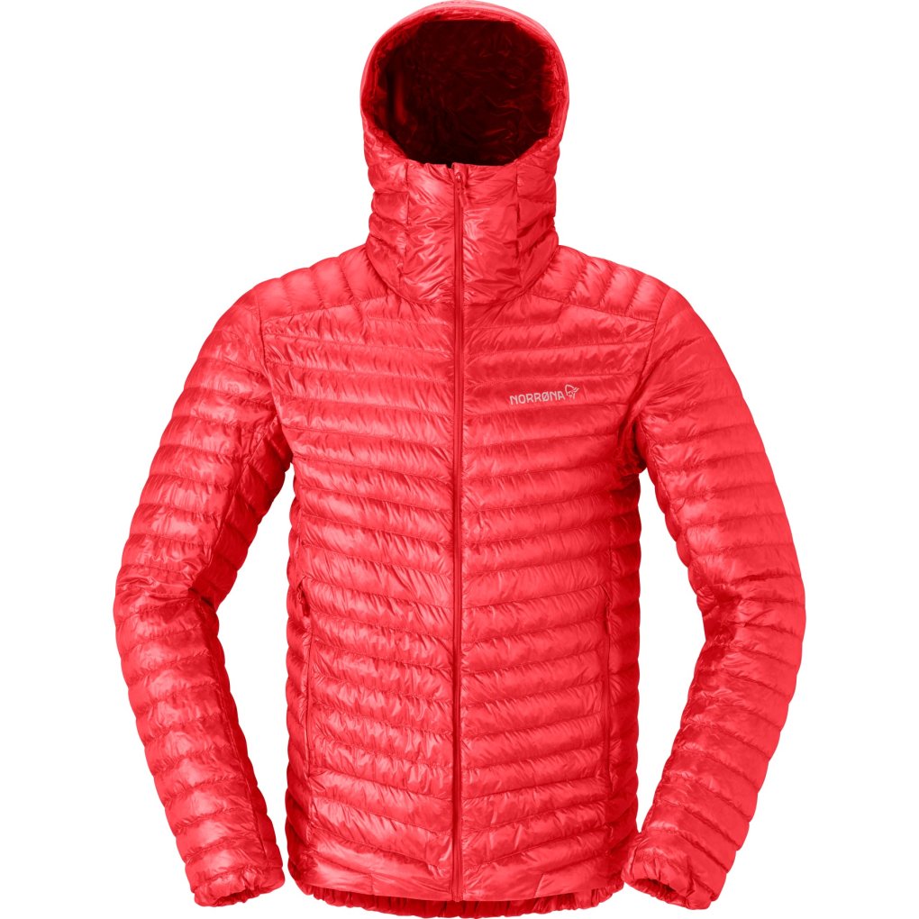 Norrona trollveggen down800 Super Light Hood Jacket Men - Flame Scarlet