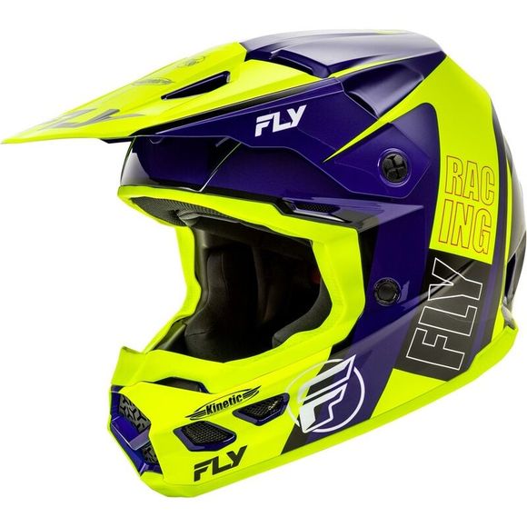 Fly KINETIC RALLY 2025 cross helmet - Black / YellowRef: FL1521