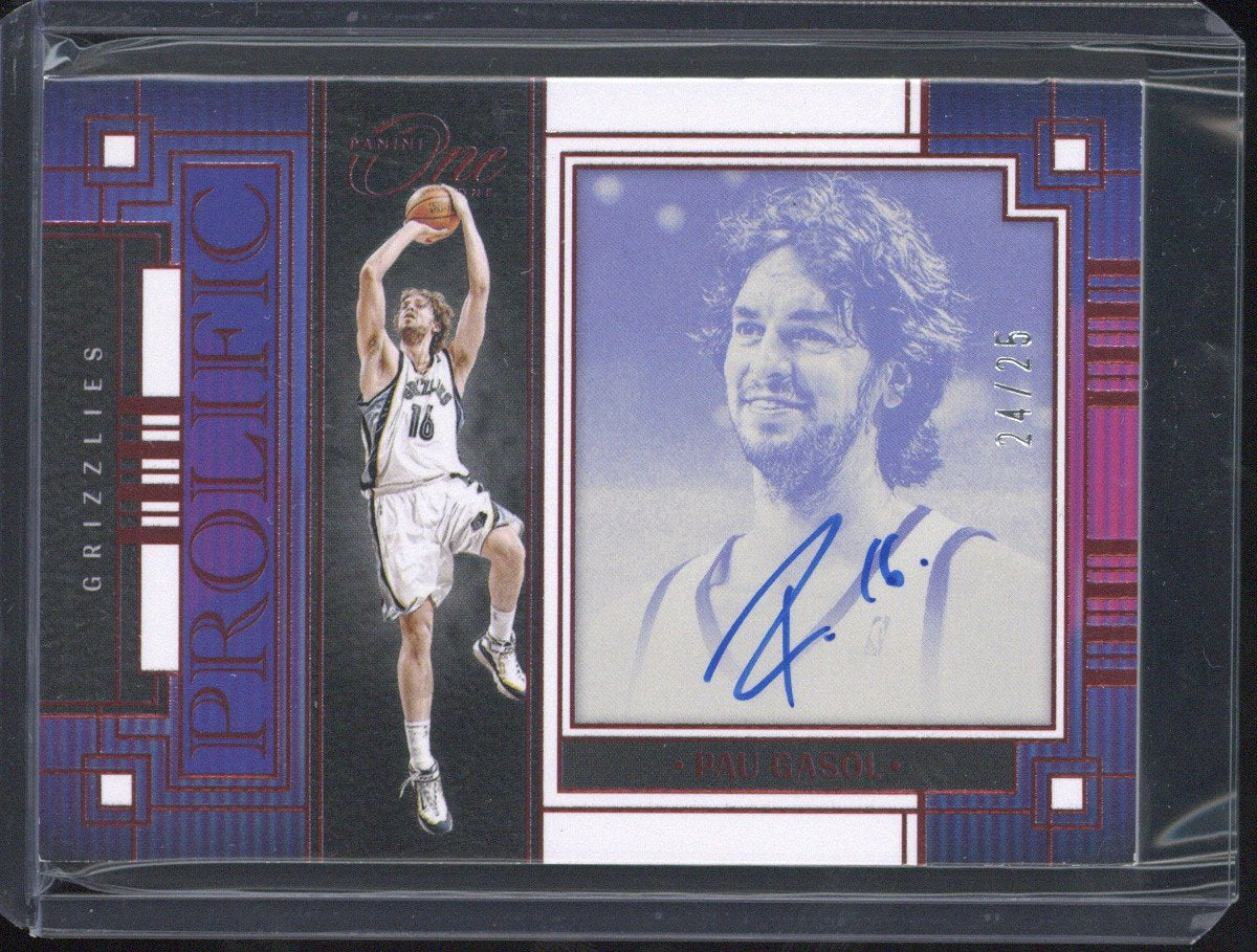 2023-24 Panini One and One Basketball Pau Gasol Autograph /25 PFS-PAU