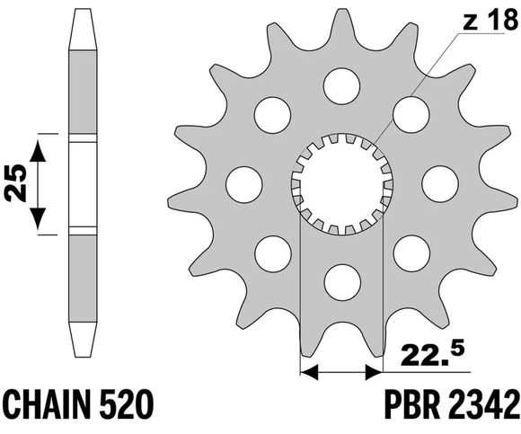 PBR Standard Steel Output Sprocket 2342 - 520 17-ToothRef: Pbr01635A / 1151197001