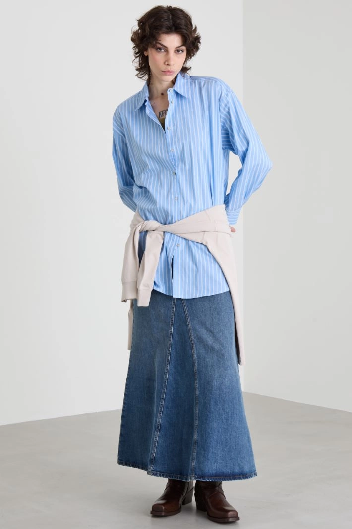 Oversized poplin shirt - PALE BLUE
