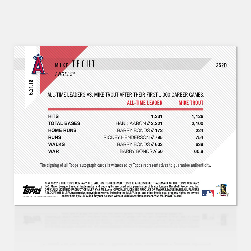 On-Card Autograph # to 10 - Mike Trout - TOPPS NOW®