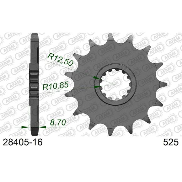 AFAM 525 Steel Type Original Chain KitRef: 01686206