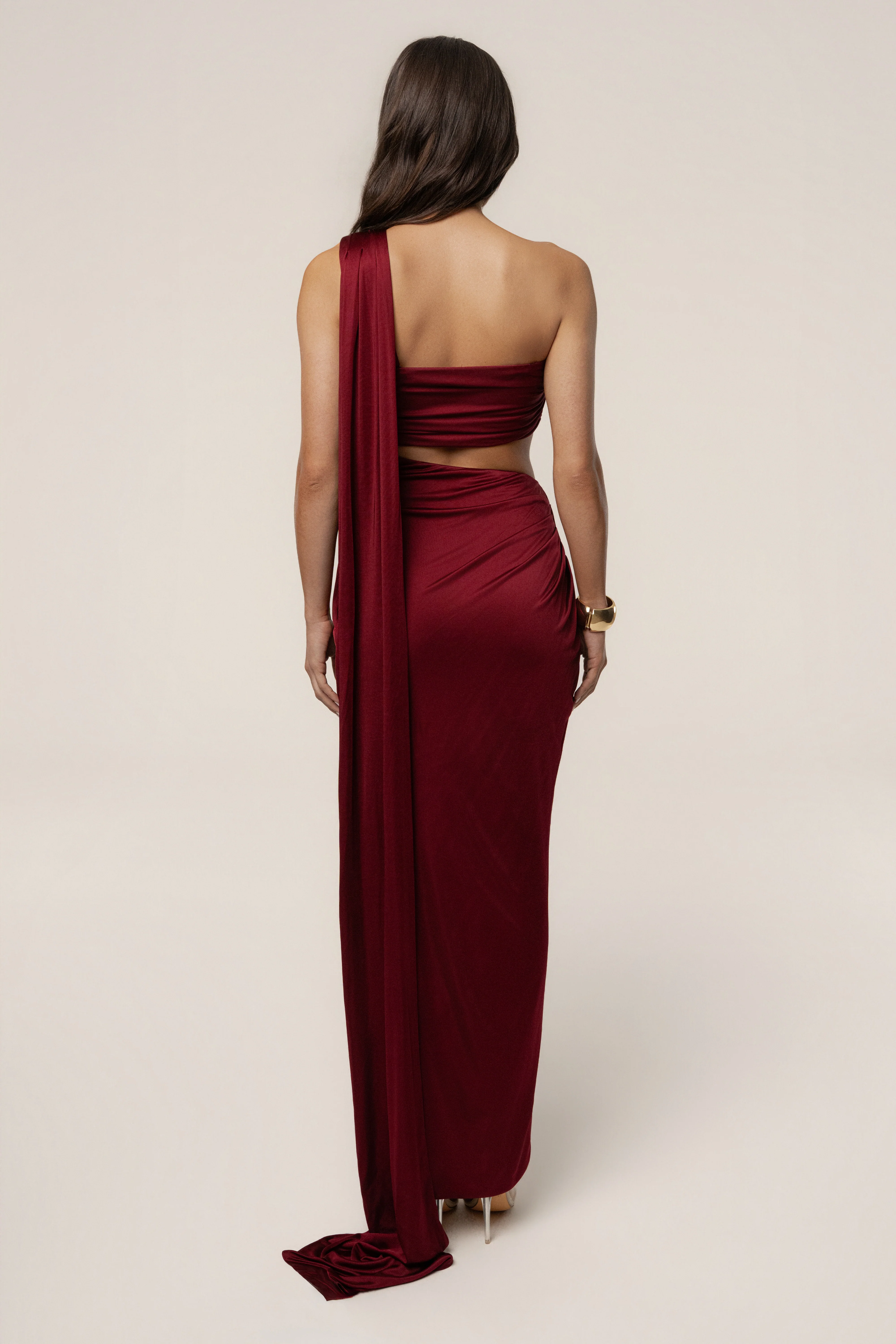Burgundy Love And Legacy Draped Dress