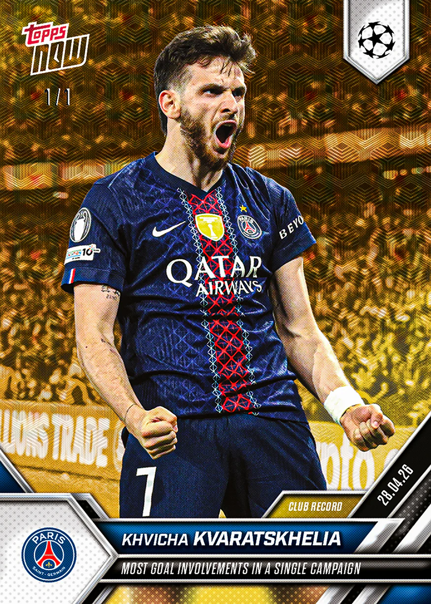 Khvicha Kvaratskhelia - 2025-26 UCL Topps NOW® - Card 128 - PR: 1308