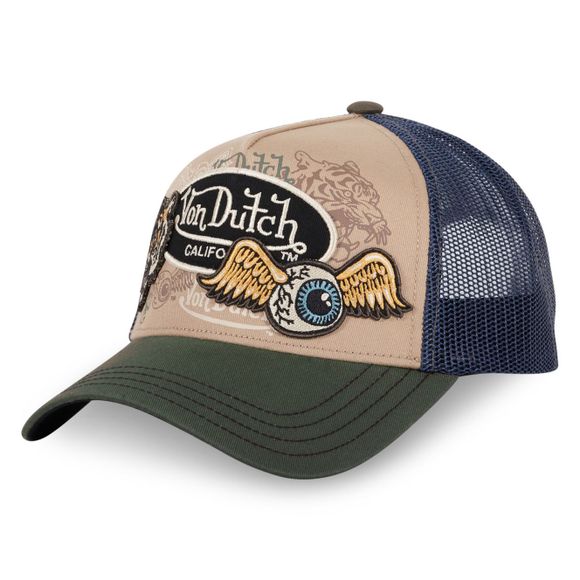 Von Dutch Trucker Patches - Green / Beige CapRef: Vdh0253/Vd/1/Ct/Patches/07-Tu