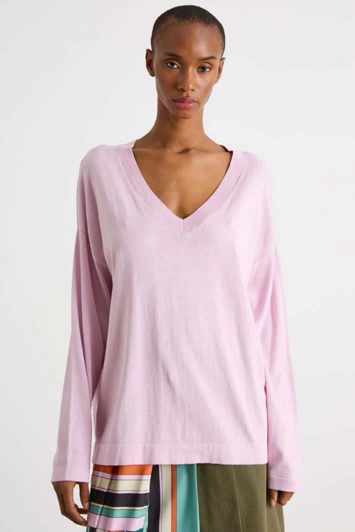 V-neck jumper - PINK
