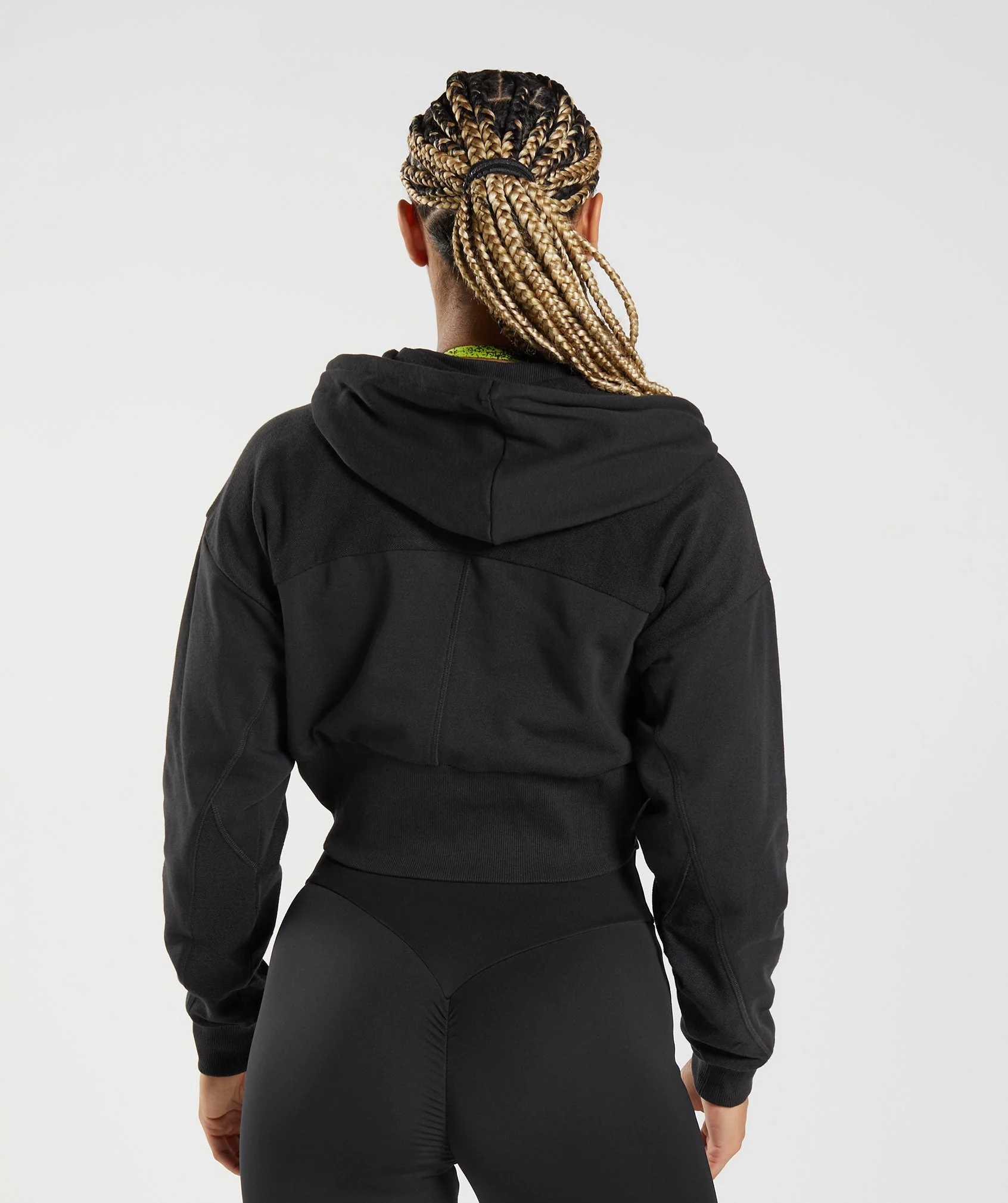 GS Power Cropped Zip Hoodie Black