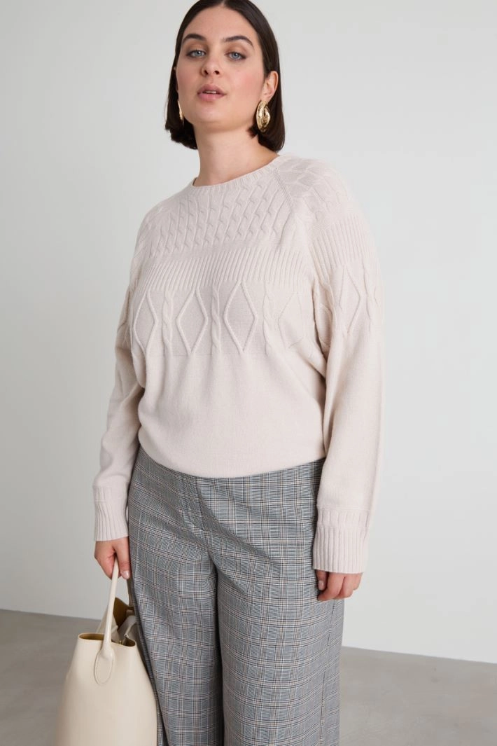 Viscose and wool sweater - PEARL GREY