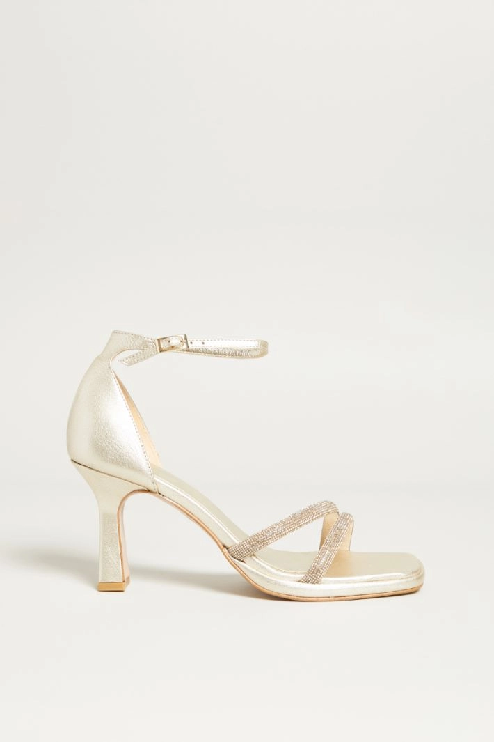Rhinestone embellished sandals - GOLD