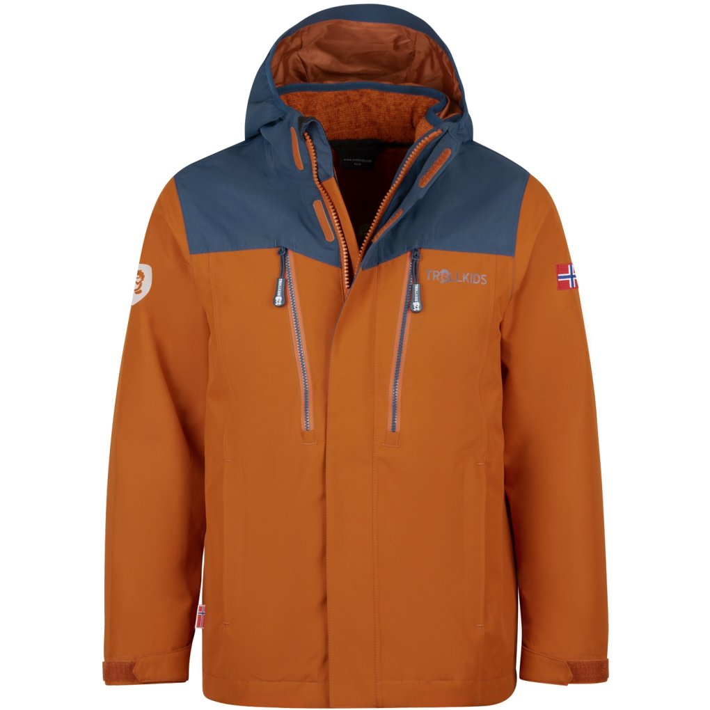 Trollkids Preikestolen Waterproof 3in1 Jacket Kids - Cinnamon/Night Sky