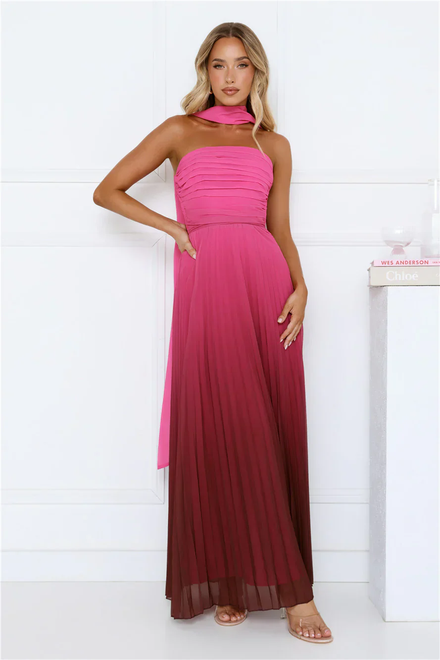 Rosie Reverie Strapless Maxi Dress Pink