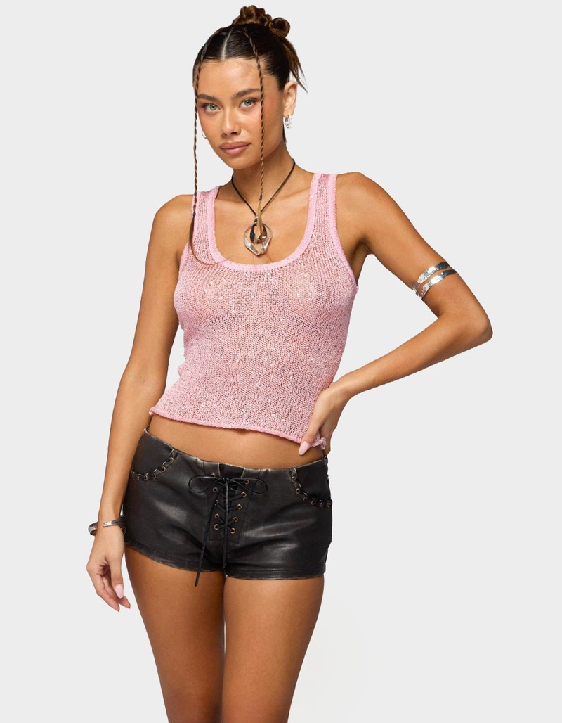EDIKTED Eleora Sequin Knit Tank Top