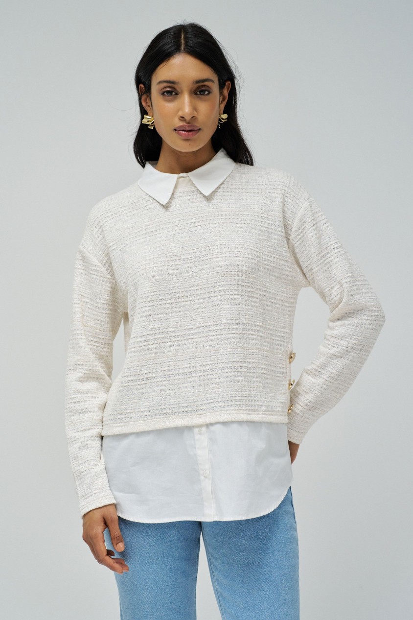 SWEATER COMBINED WITH SHIRT