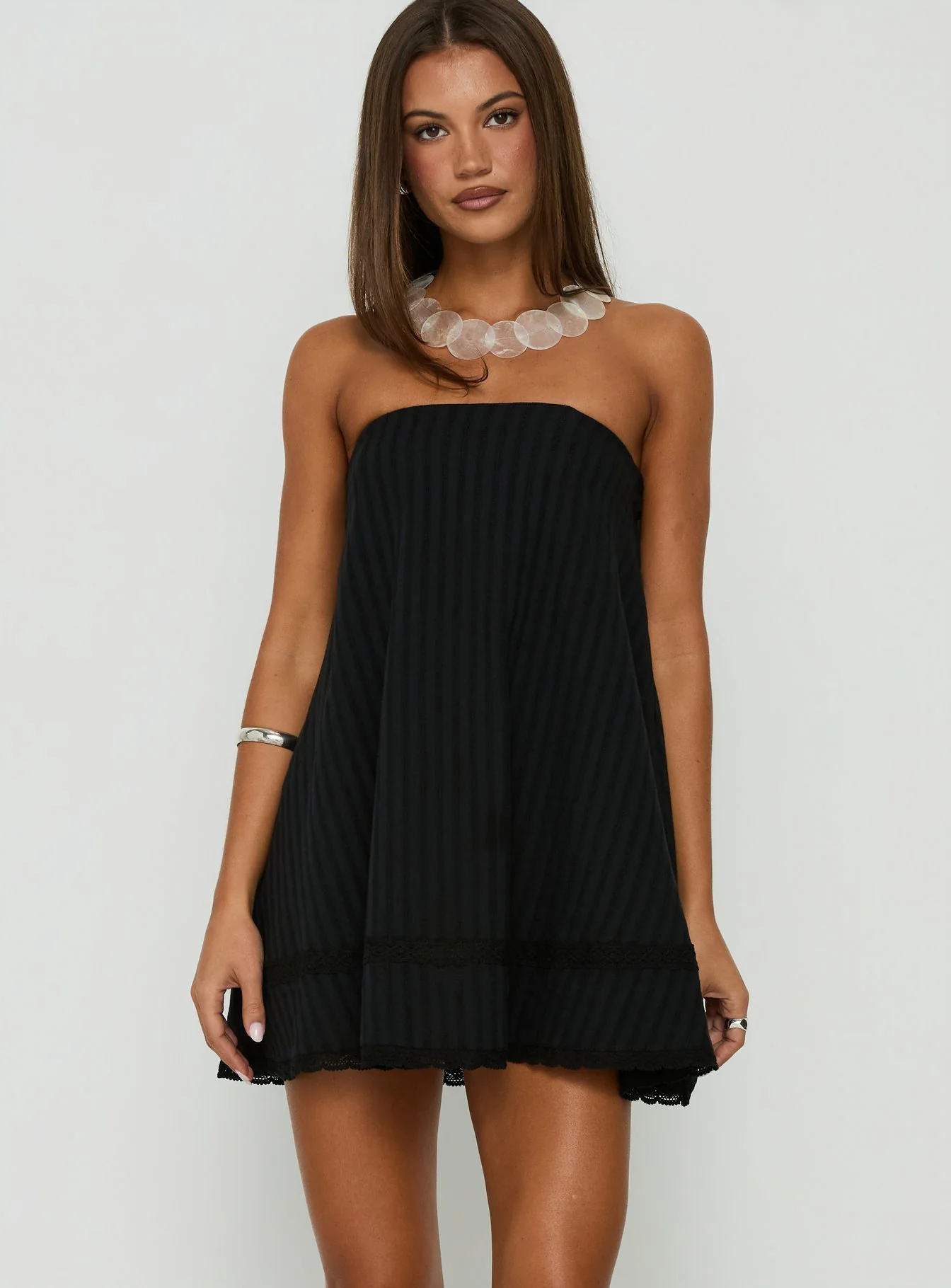 Gypsea Strapless Swing Mini Dress Black