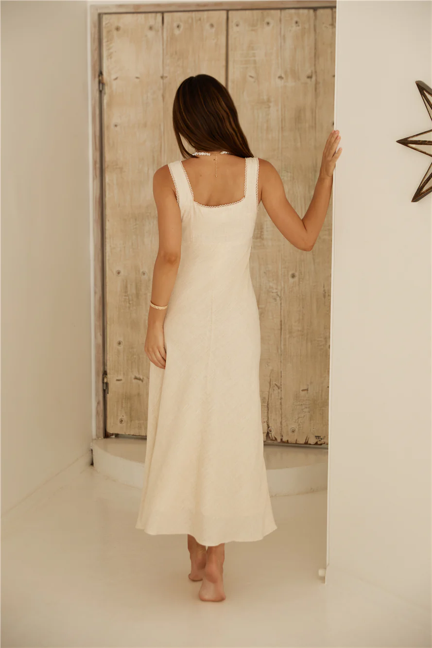 Lemon Squeeze Maxi Dress Beige
