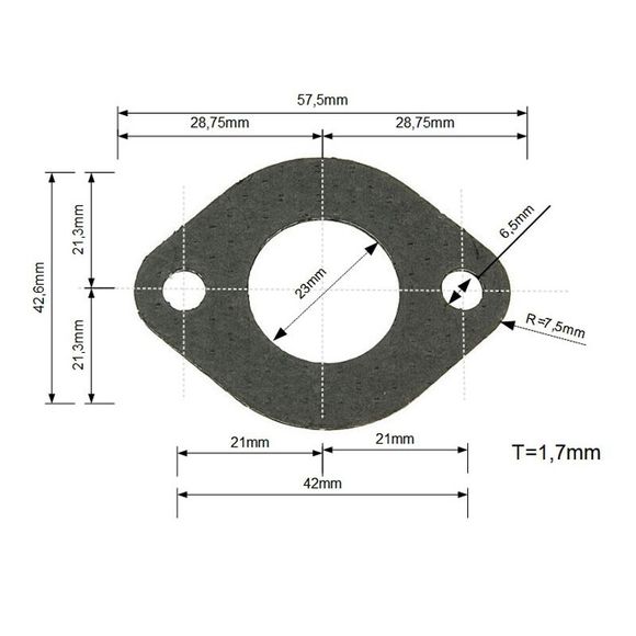 Yasuni exhaust gasket for replacement muffler for all modelsRef: Yasn00138A / 1056891