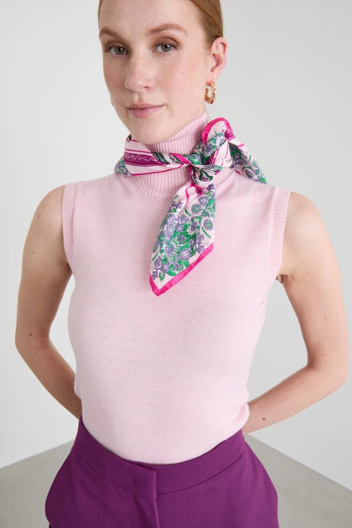 Silk scarf - FUCHSIA VIOLET