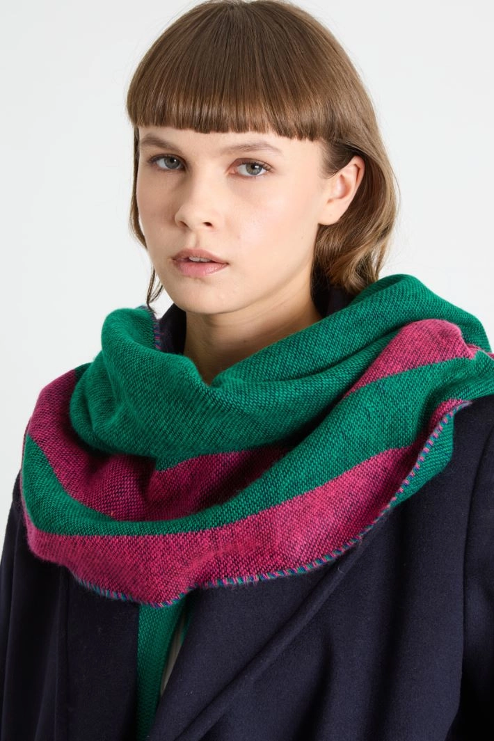 Soft stole - BLUE GREEN FUCHSIA