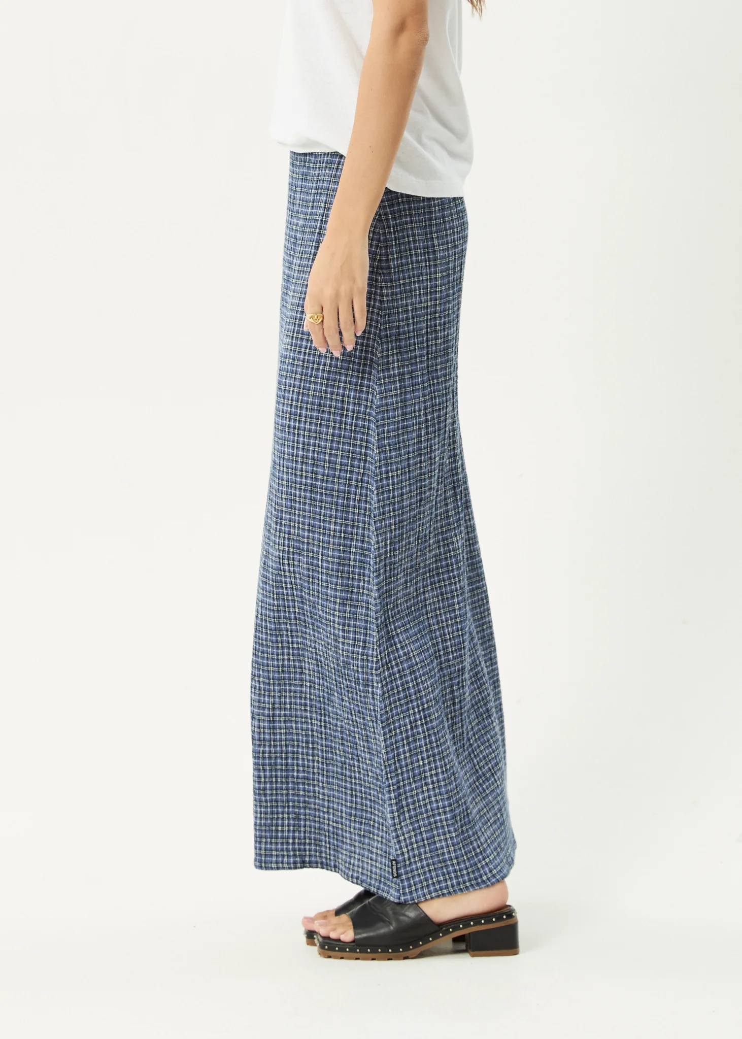 AFENDS Womens Lita - Seersucker Maxi Skirt - Shipwreck Marlin