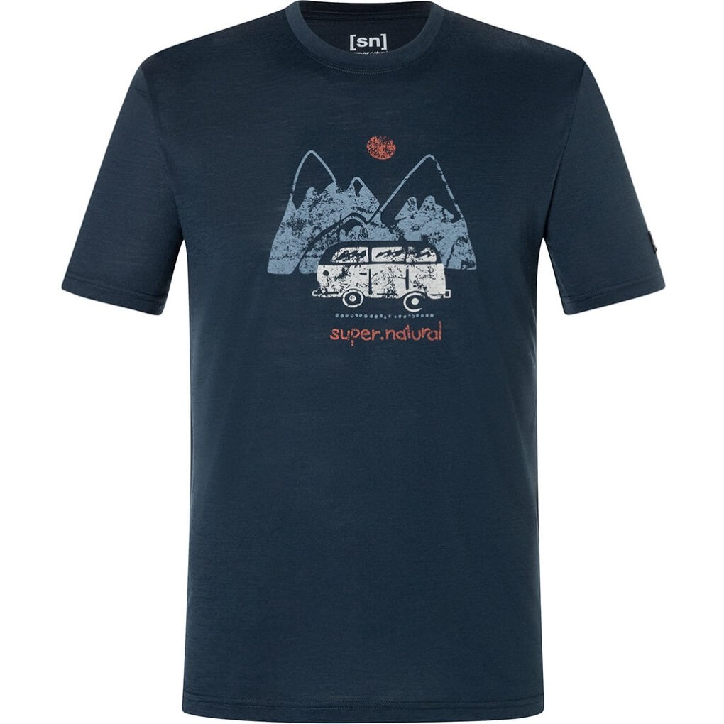 SUPER.NATURAL Dolomites Campsites Tee Men - Blueberry/Various