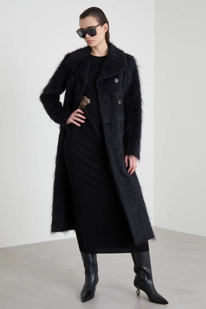 Alpaca blend coat - BLACK