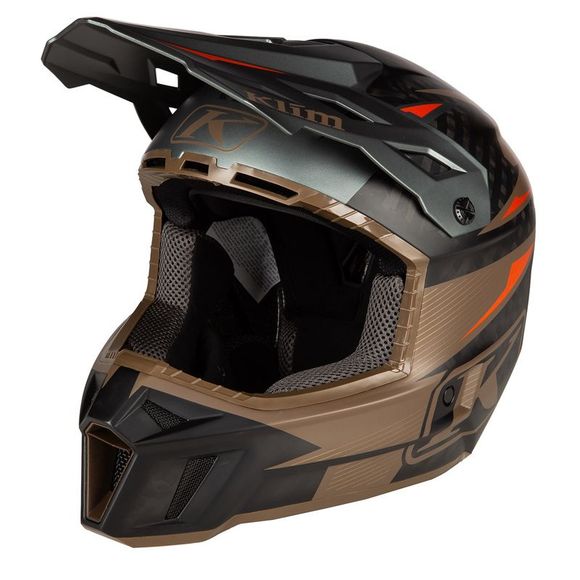 KLIM F3 CARBON PRO OFF-ROAD STRIKER 2024 cross helmet - Brown / OrangeRef: KLI0342