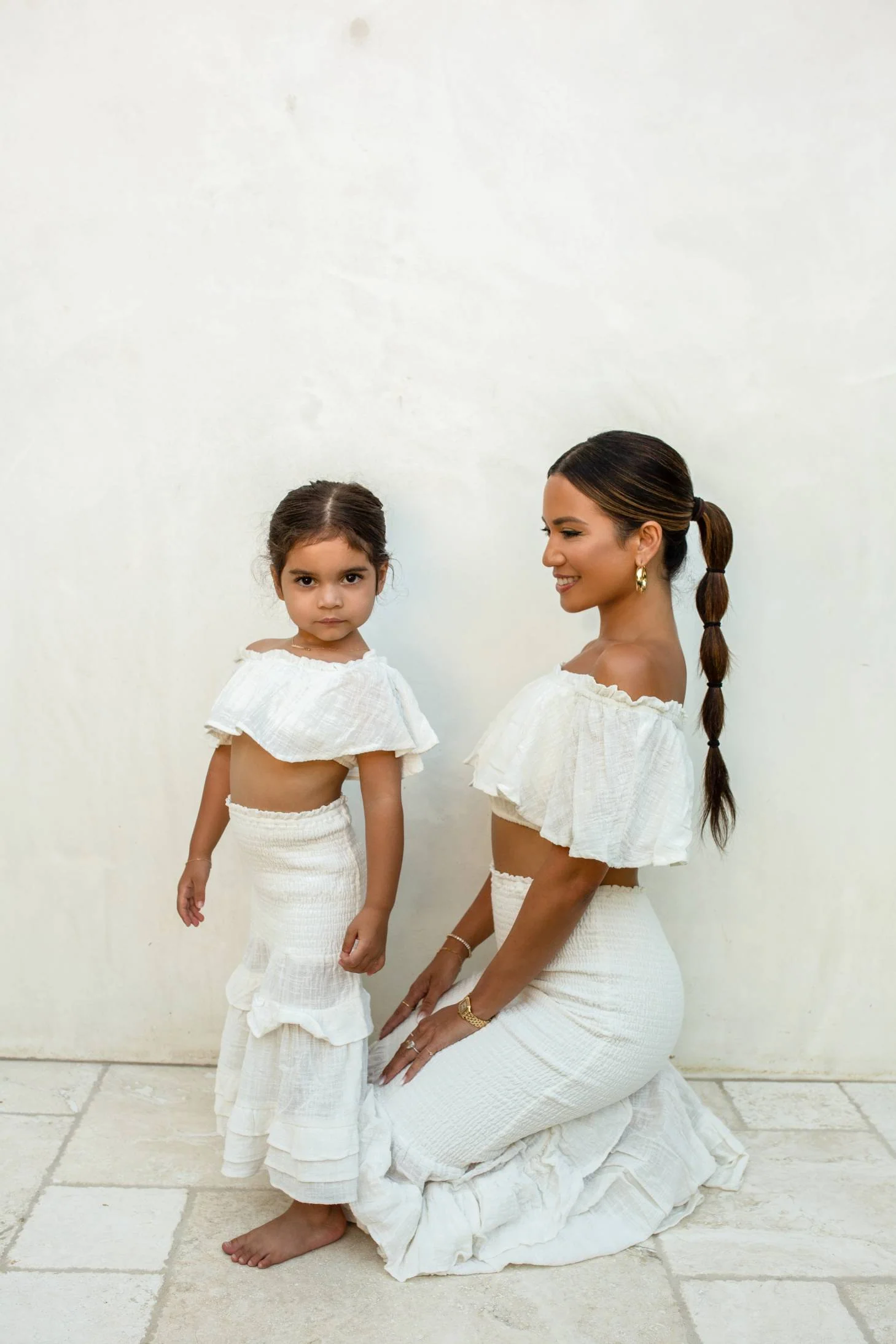 White Emily Ruffled Skirt Set