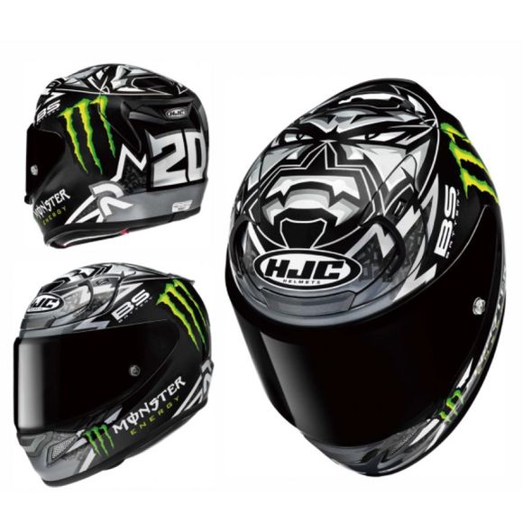 HJC RPHA 12 FF QUARTARARO BLACK Full-Face Helmet - Black / WhiteRef: HJ1343