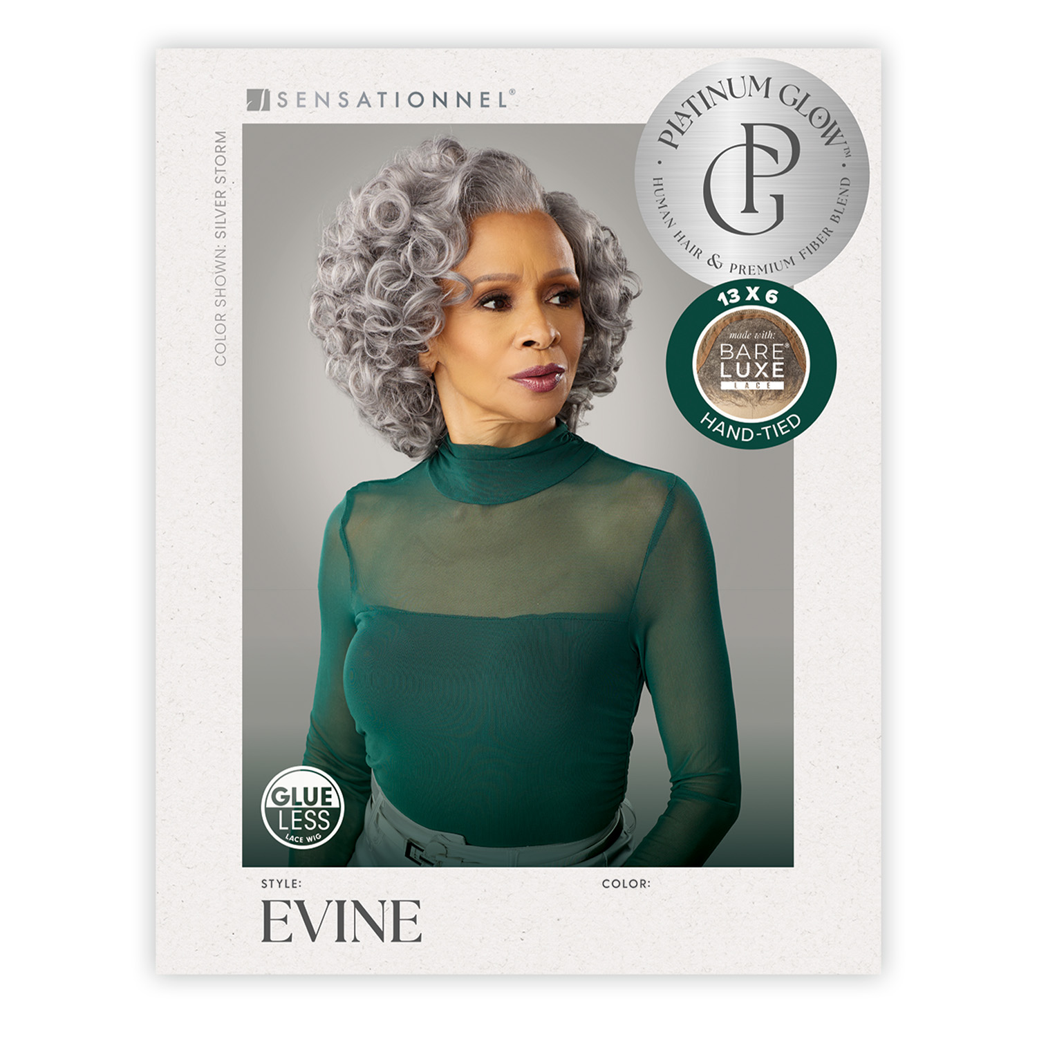 Sensationnel Human Hair Blend Lace Front Wig BareLace Glueless 13X6 Platinum Glow Evine