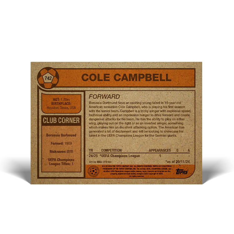 UCC Living Set Card 742 - Cole Campbell