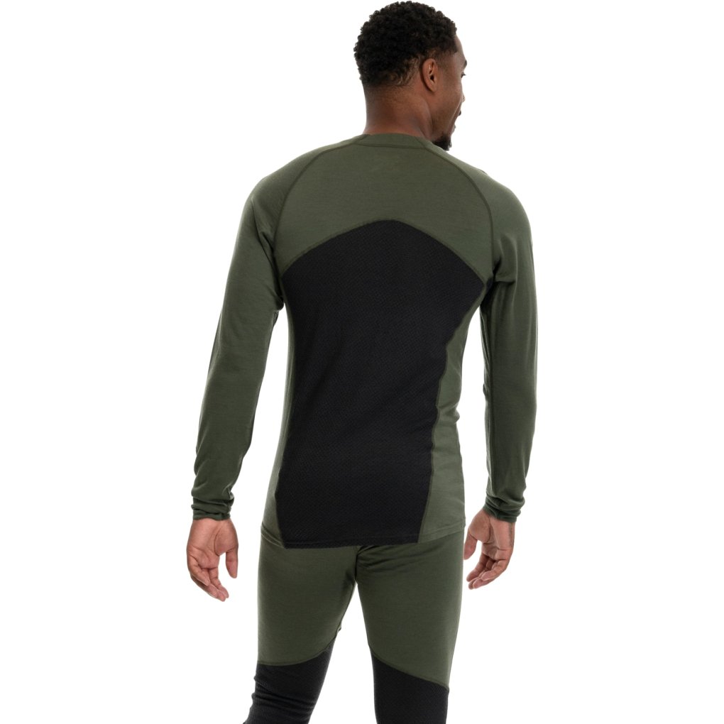 Bergans Inner:Pure Merino Long Sleeve Men - pine forest/dark shadow grey