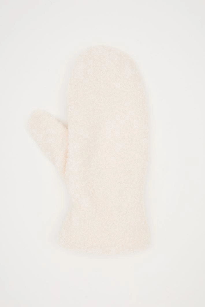 Bouclé mittens - CREAM