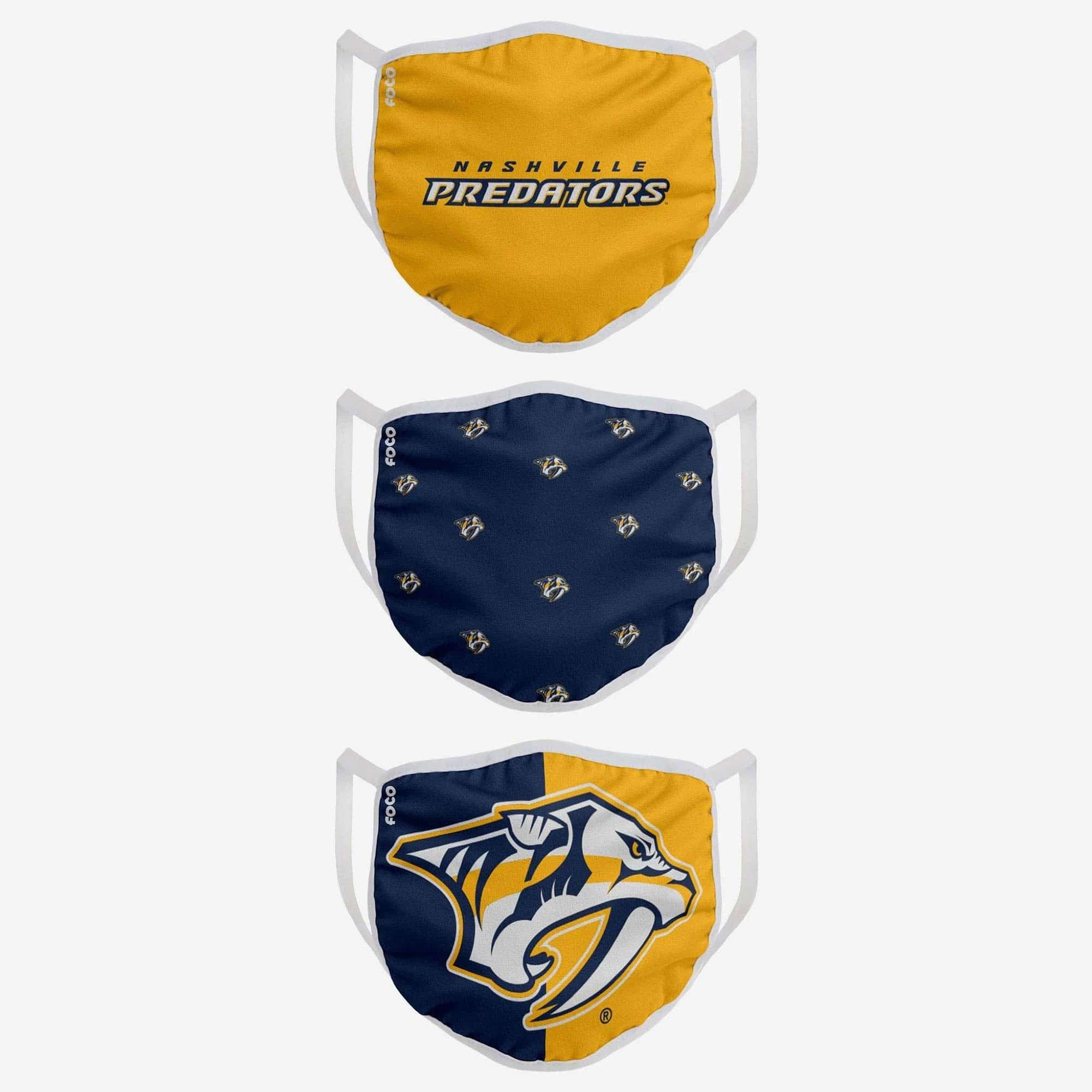 Nashville Predators Face Covering NHL Face Mask (3-Pack)