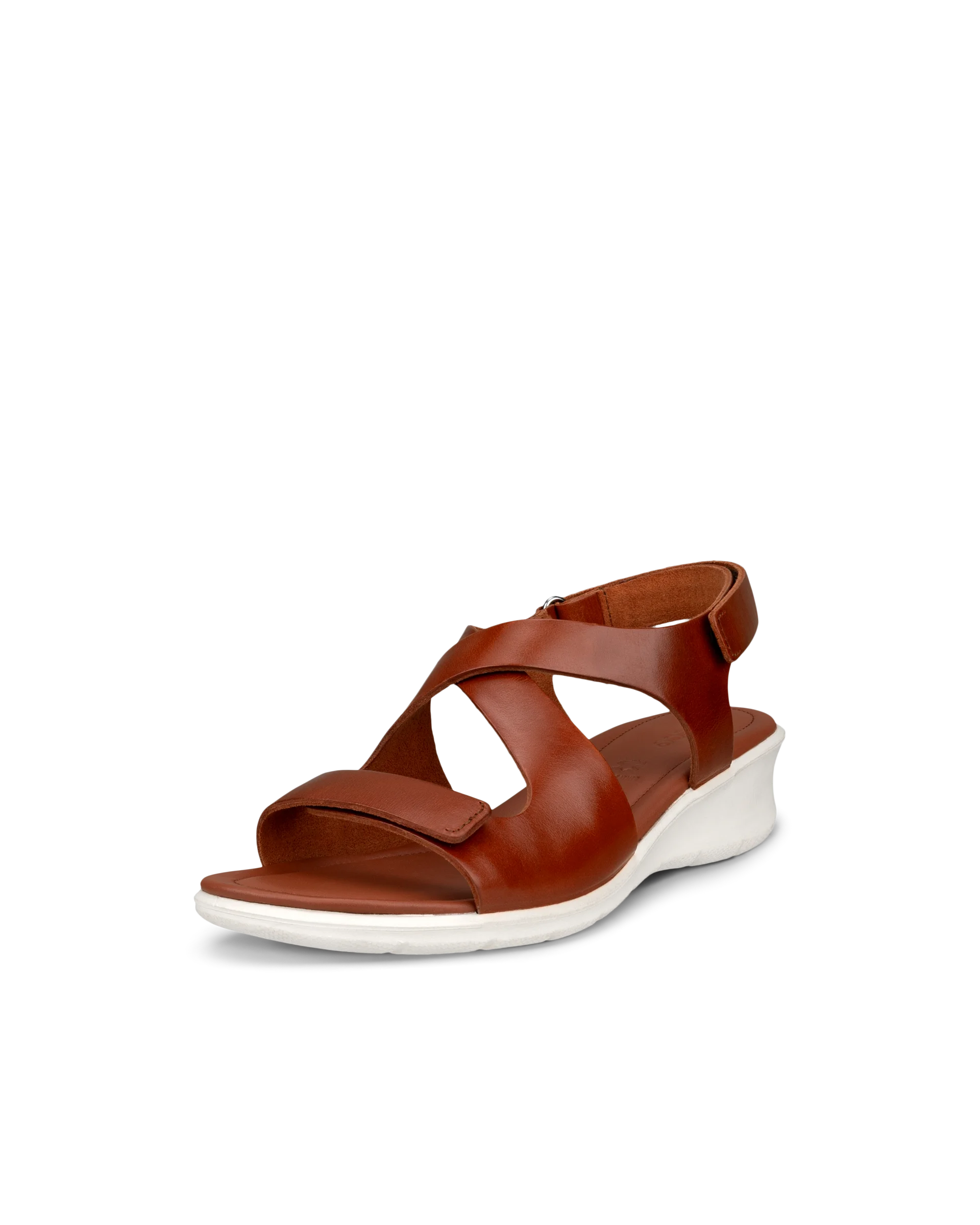 ECCO FELICIA SANDAL Damen Nubukleder Sandale mit Keilabsatz Braun