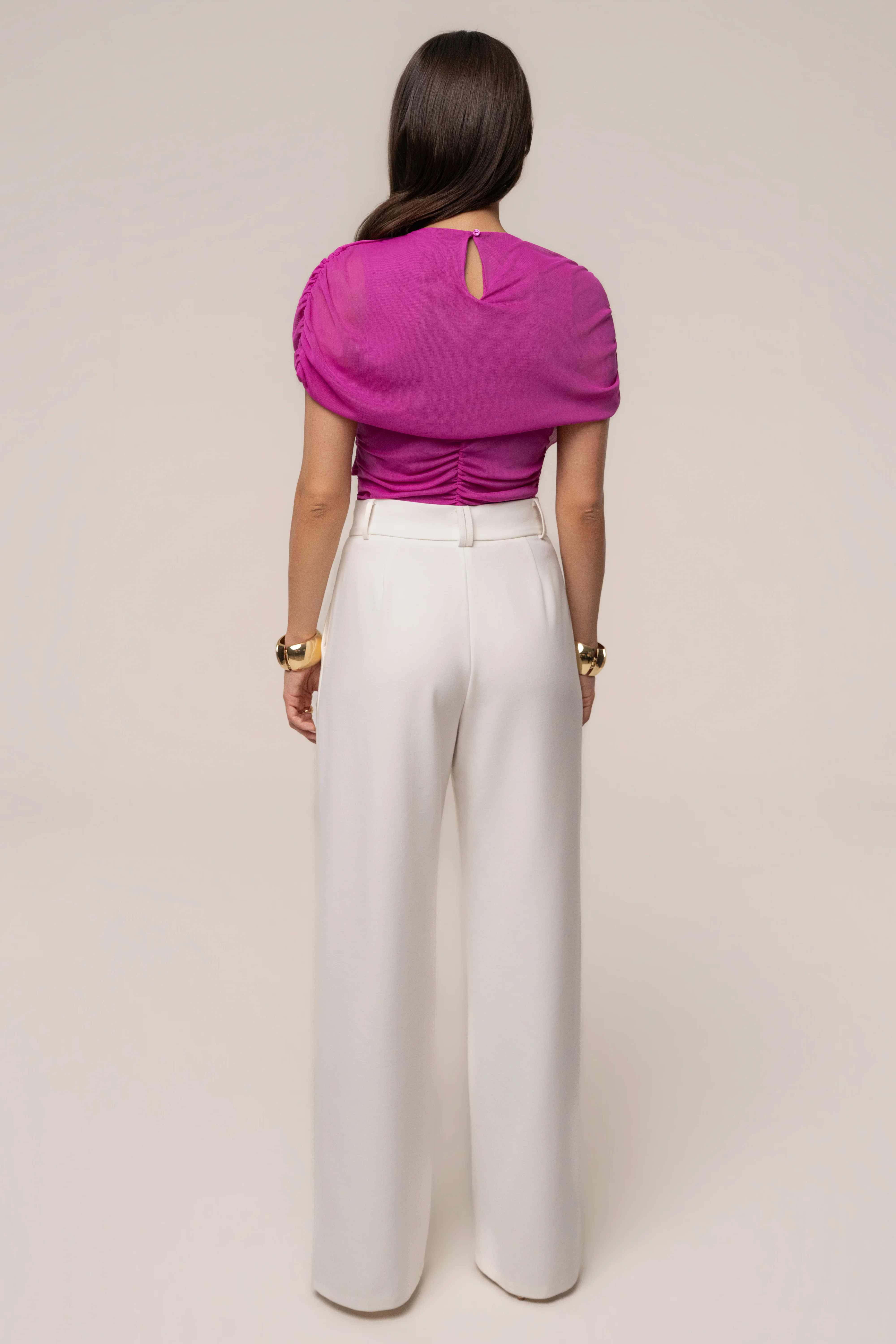 Magenta Marcella Ruched Top