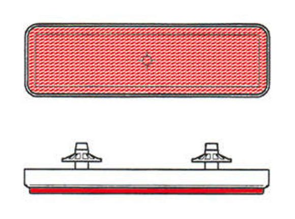 Bihr Lights Rectangular Red Reflector UniversalRef: BI01691A / 1058358