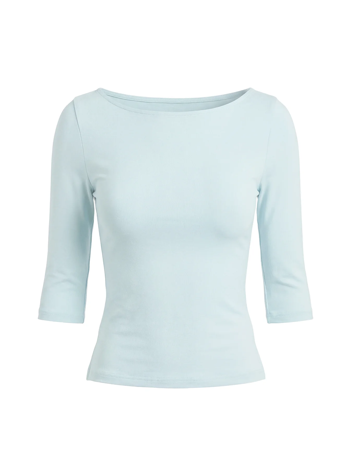 Daily Define Boatneck 3/4 Sleeve Top Icy Blue