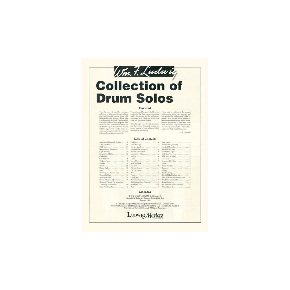 Ludwig Masters Publications Collection of Drum Solos – Thomann Ireland