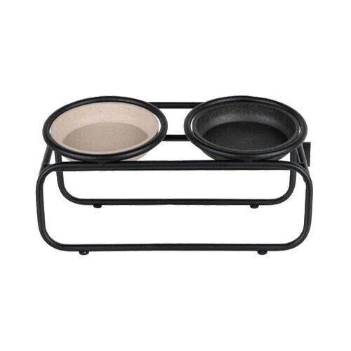 District 70 Butler Food Bowl Stand - Cat - Black