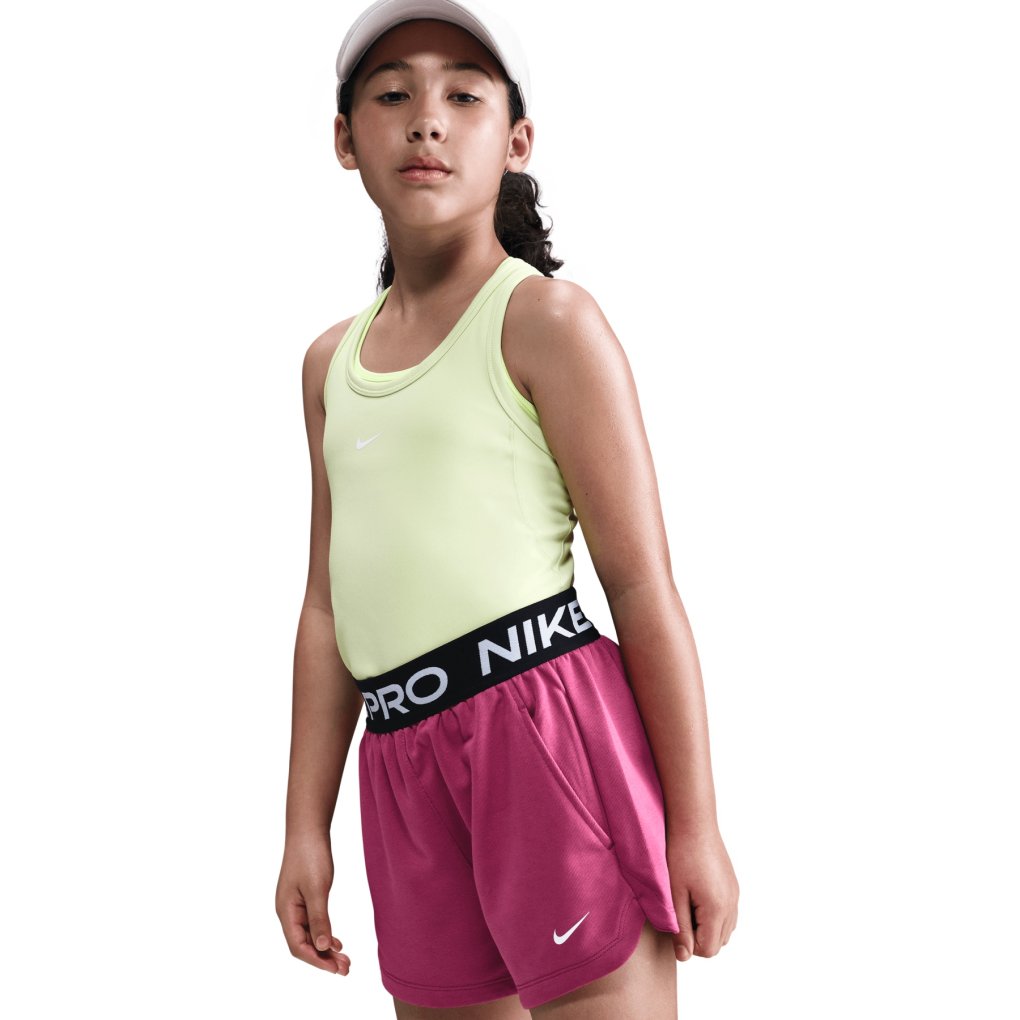 Nike Pro Fleece Dri-FIT Shorts Kids - sweet beet/sweet beet/black/white HQ9313-634