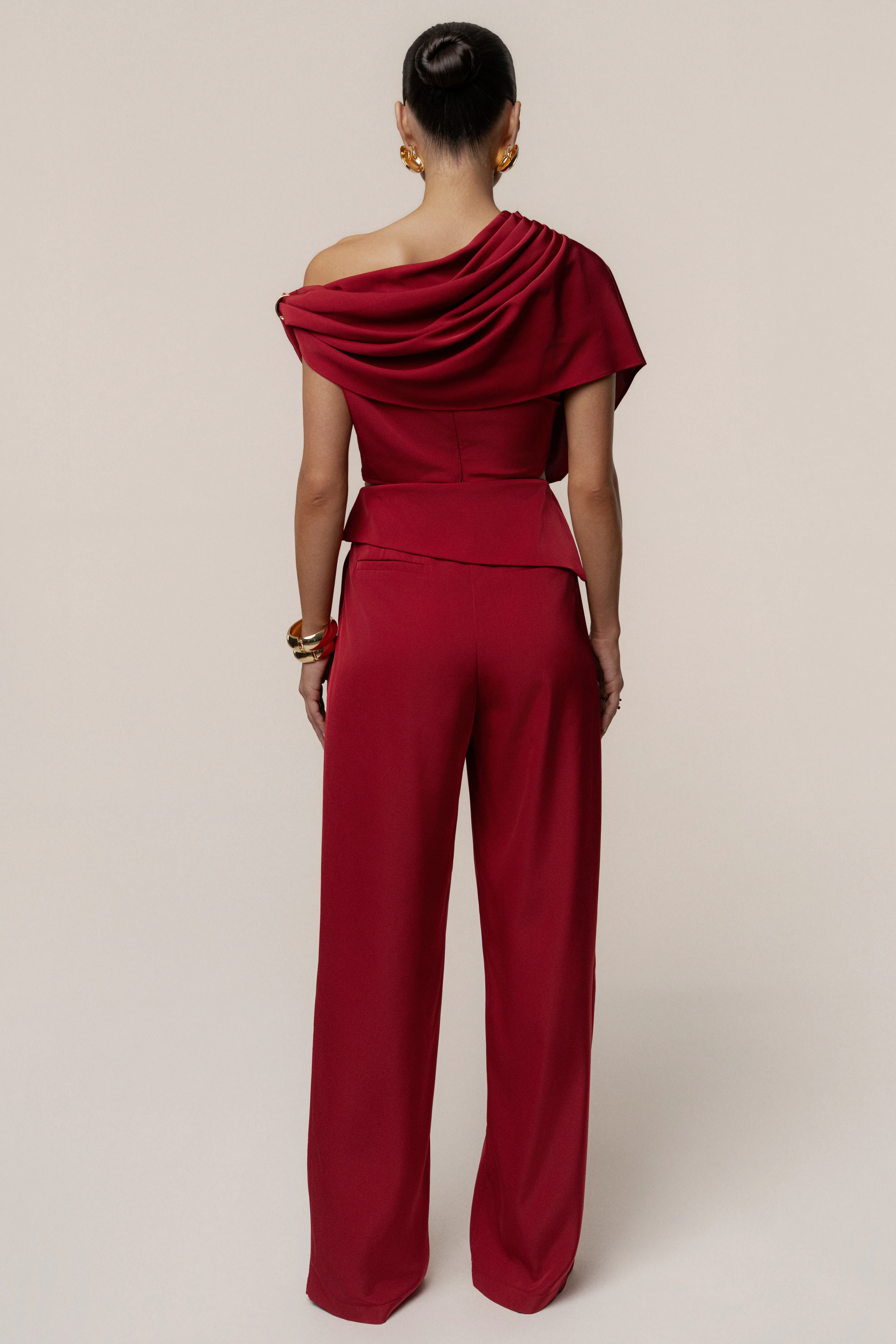 Red Gleam and Glow Satin Top
