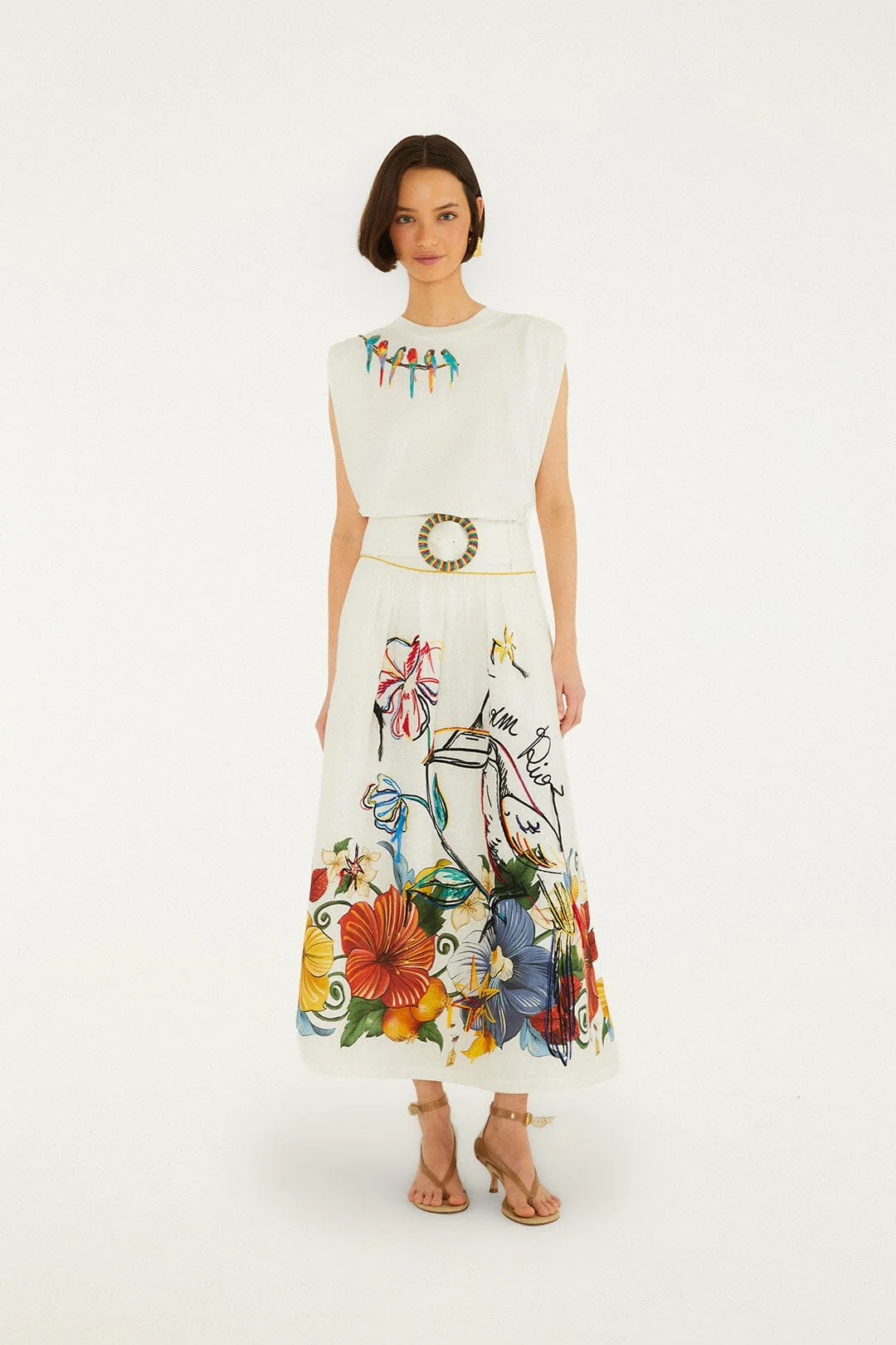Off-White Tropi Embroidered Maxi Skirt
