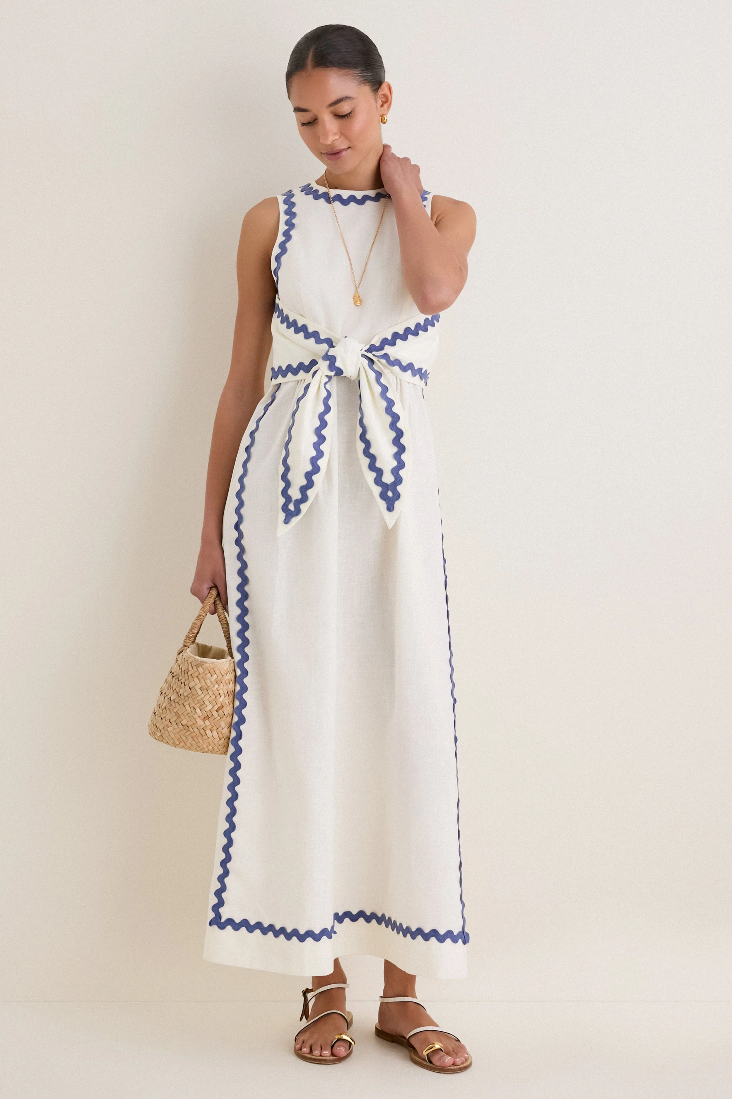 Ivory Ric Rac Tie Brocks Dress
