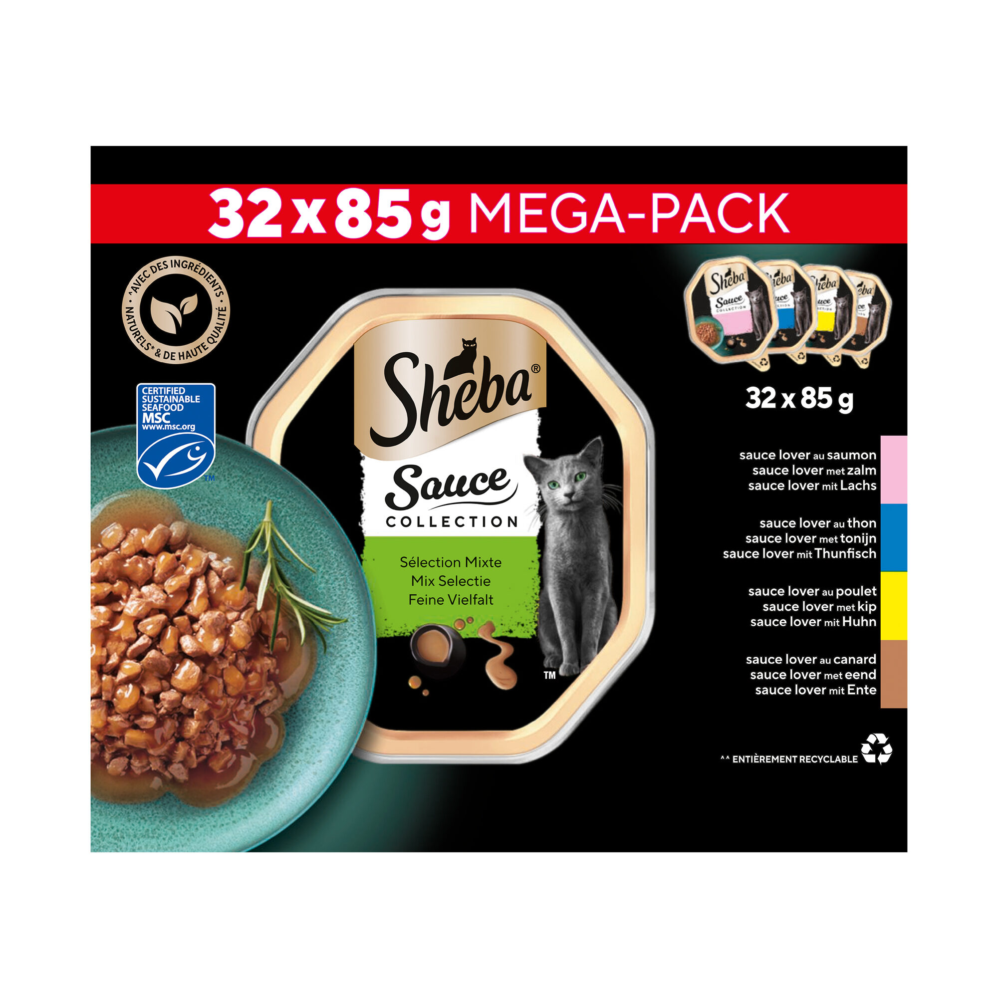 Sheba Sauce Collection - Mix Selection - Mega Pack - 32 x 85 g