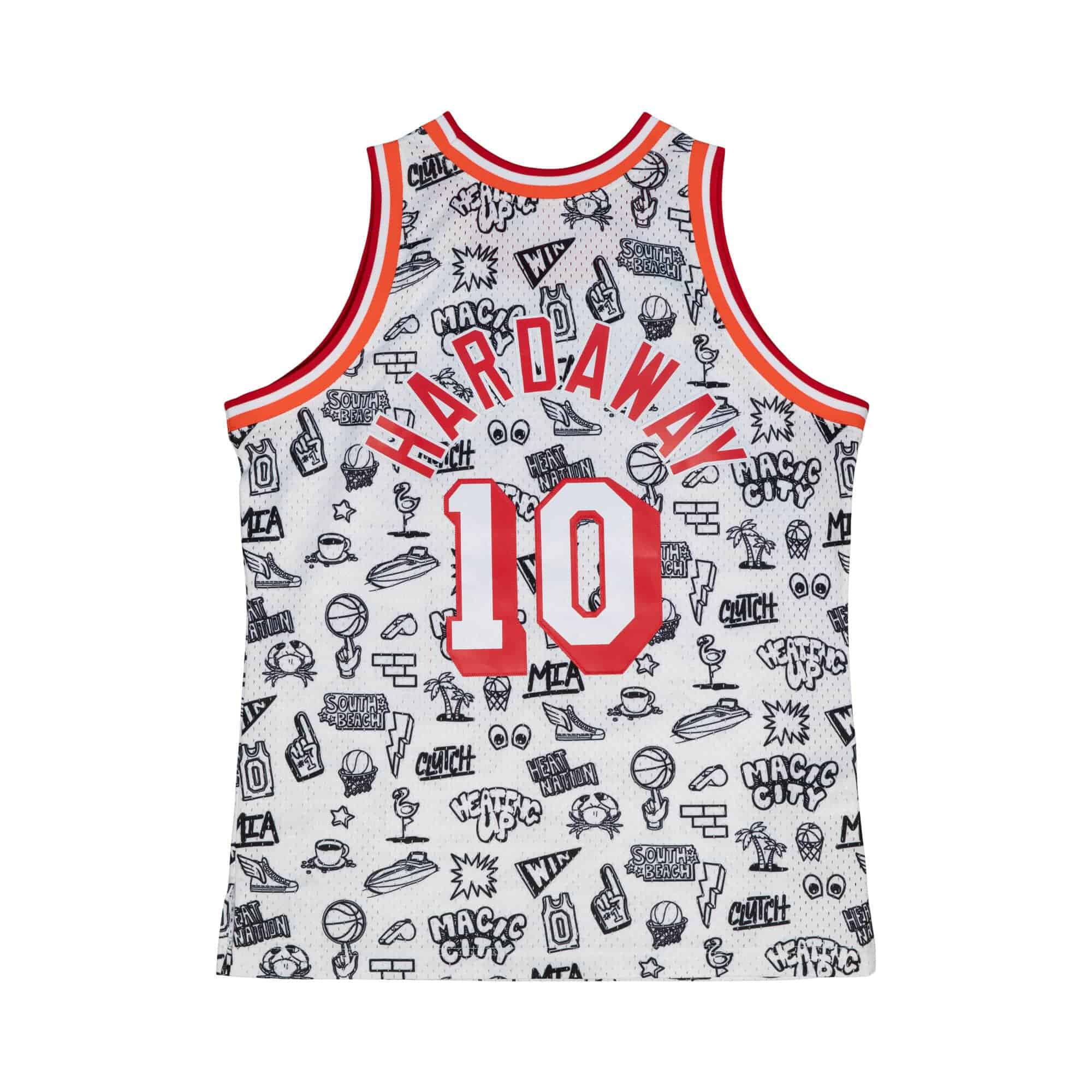Tim Hardaway #10 Miami Heat Doodle Mitchell & Ness Swingman NBA Jersey