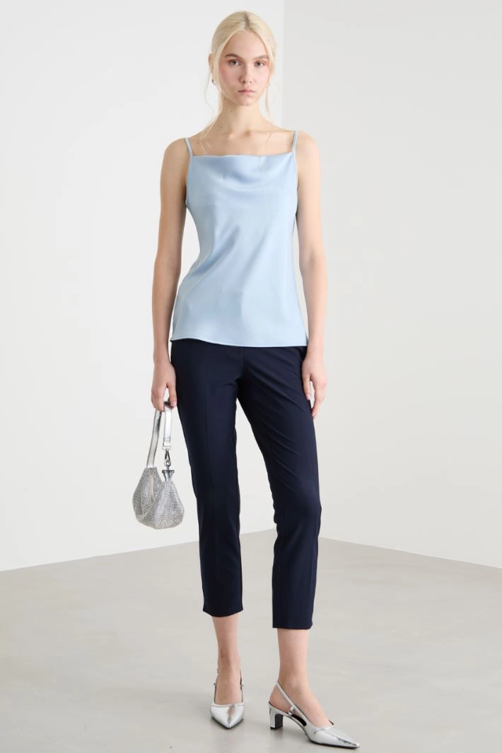 Fluid satin slip top - LIGHT BLUE