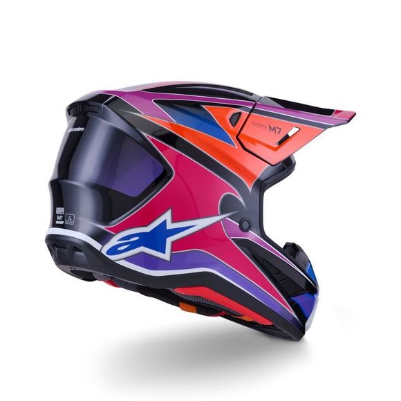 Casque cross Alpinestars S-M7 FUSE 2026 - Bleu / VioletRef : AP4044