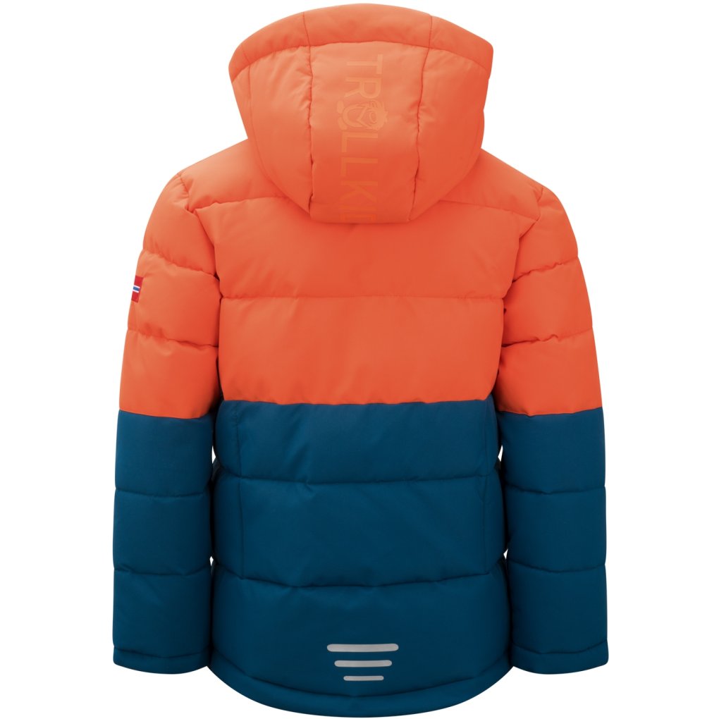 Trollkids Gryllefjord Jacket Kids - Deep Orange/Madeira Blue/Deep Orange